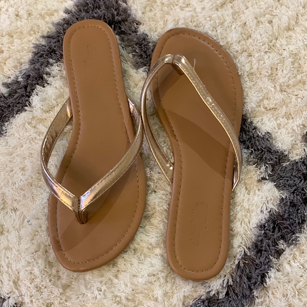 Gold Strap Flip-Flops